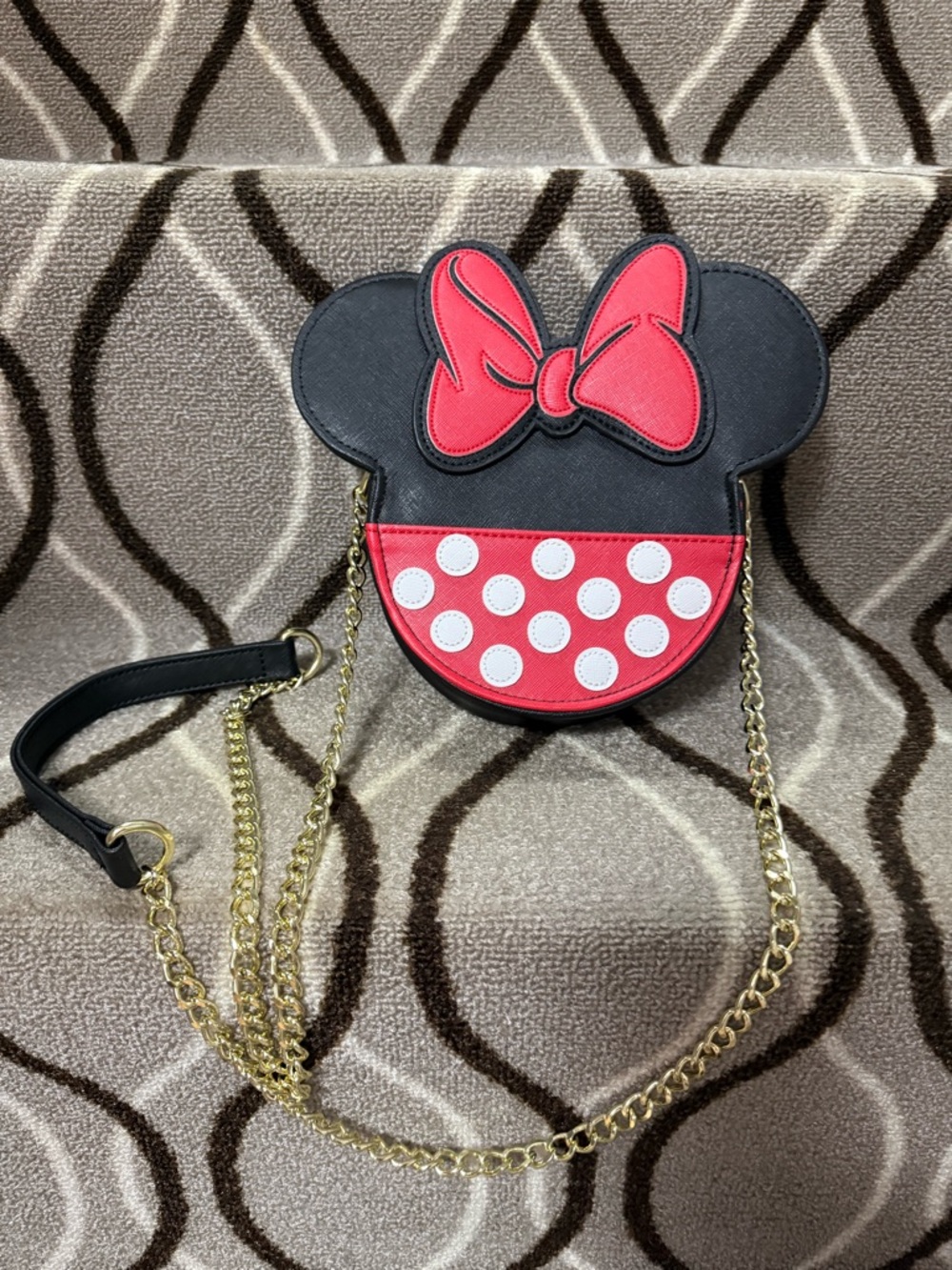 Loungefly Black & Red Minnie Mouse Bow Crossbody Bag